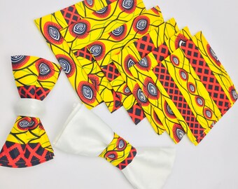 Wax fabric table set - African napkins and napkin rings - African napkins wedding table decoration - Lalah