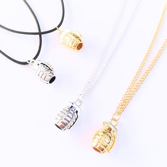 Stunning Bronze GRENADE Curb Chain Necklace