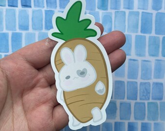 Hoppin' Healthy: Cute Bunny Carrot Sticker Whimsical Veggie Delight for ...