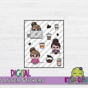 Coffee Digital Planner Stickers for GoodNotes Planners