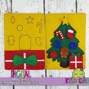 Christmas Tree Decorating Quiet Book Busy Book Playset Machine Embroidery Design Pattern