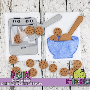 Cookie Baking Quiet Book Busy Book Pages Playset Machine Embroidery Design Pattern