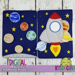 Outer Space Quiet Book Busy Book Playset Machine Embroidery Design Pattern