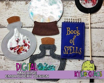 Wizard Pretend Play Playset Learning Education In the Hoop ITH Machine Embroidery Design Pattern