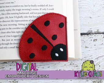 Lady Bug Corner Bookmark Planner Bookmark Machine Embroidery Design Pattern