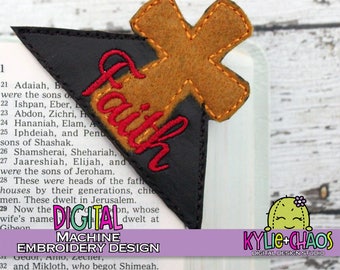 Faith Bible Corner Bookmark Planner Bookmark Machine Embroidery Design Pattern