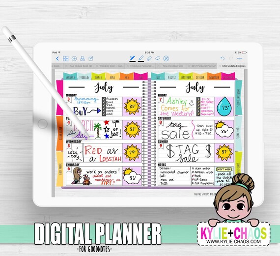 Digital Planner for GoodNotes on IPhone and IPad with Etsy