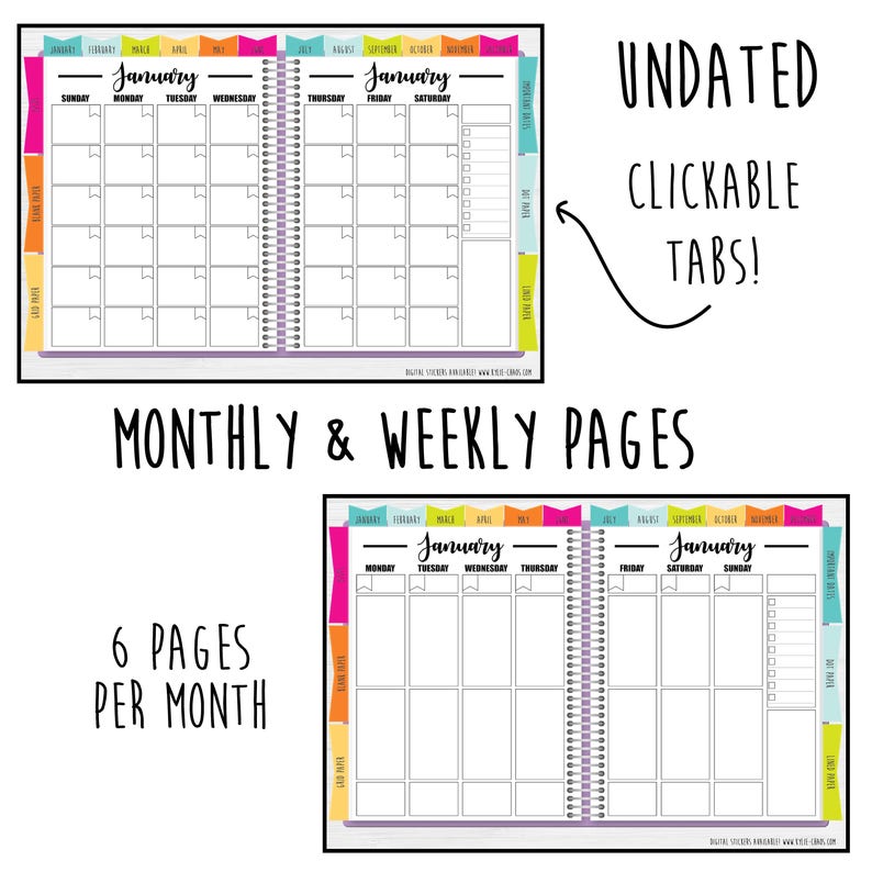 Digital Planner for GoodNotes on IPhone and IPad with Etsy