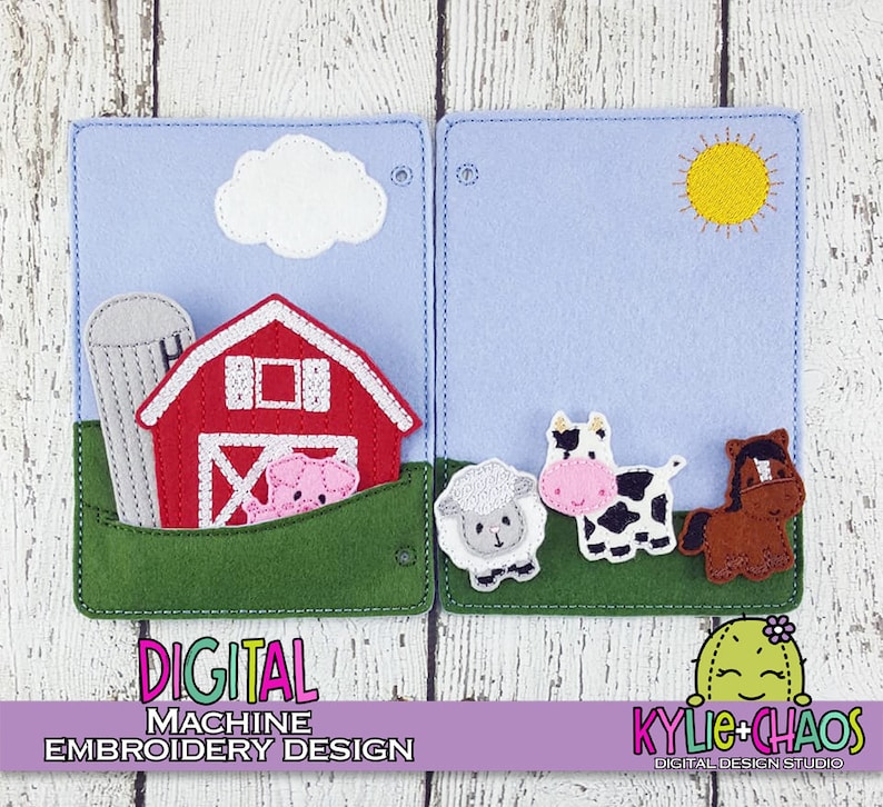Farm Quiet Book Busy Book Pages Playset Machine Embroidery Etsy