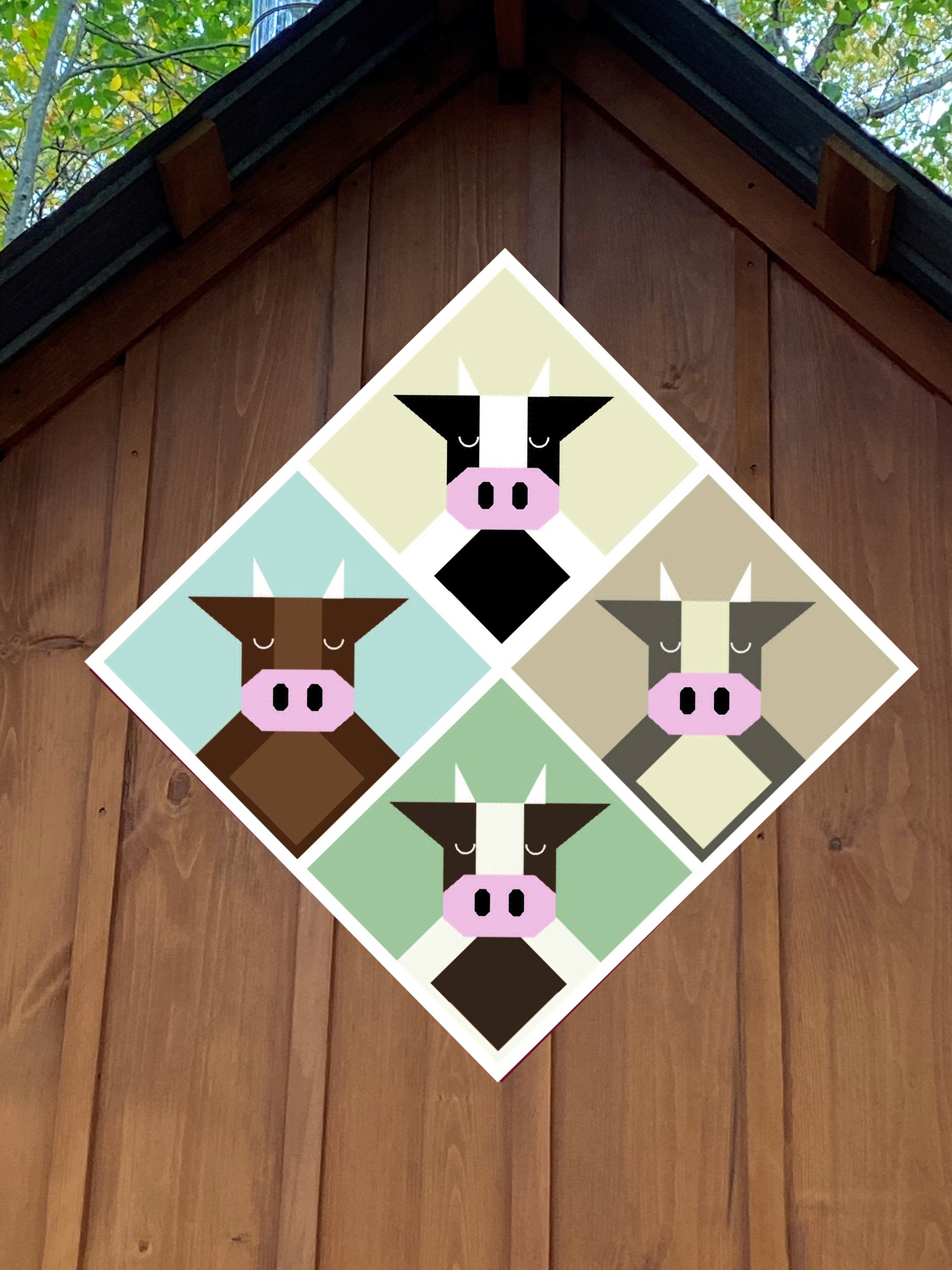 Country Dairy Cow Barn Quilt Metal Etsy