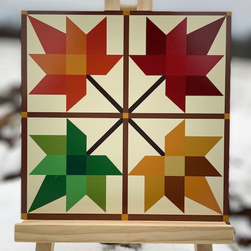 Gold & Green Carpenter Star Barn Quilt Metal Etsy