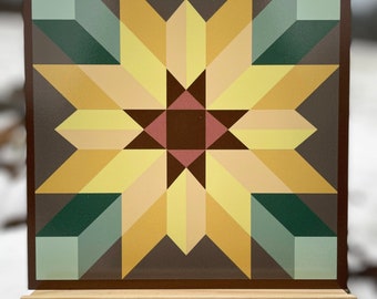Cool Sunflower Star Barn Quilt - Metal