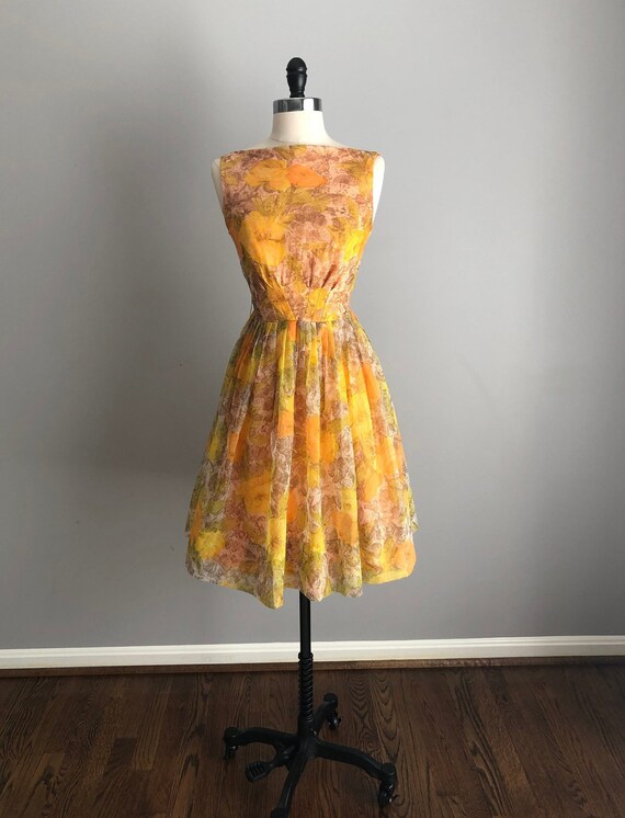 orange 50s dress