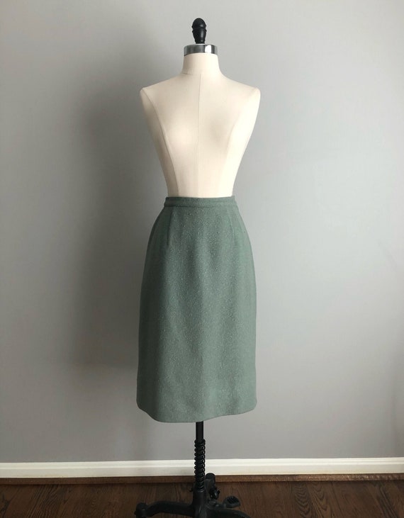 Vintage 50s Jantzen Green Wool Skirt