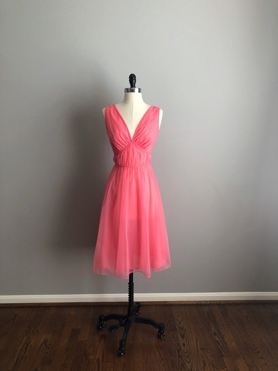 Vintage 60s Pink Nylon Negligee
