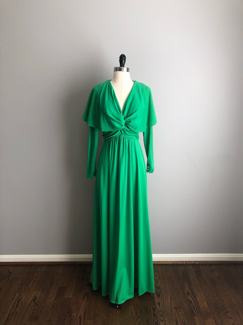 green flutter sleeve dress
