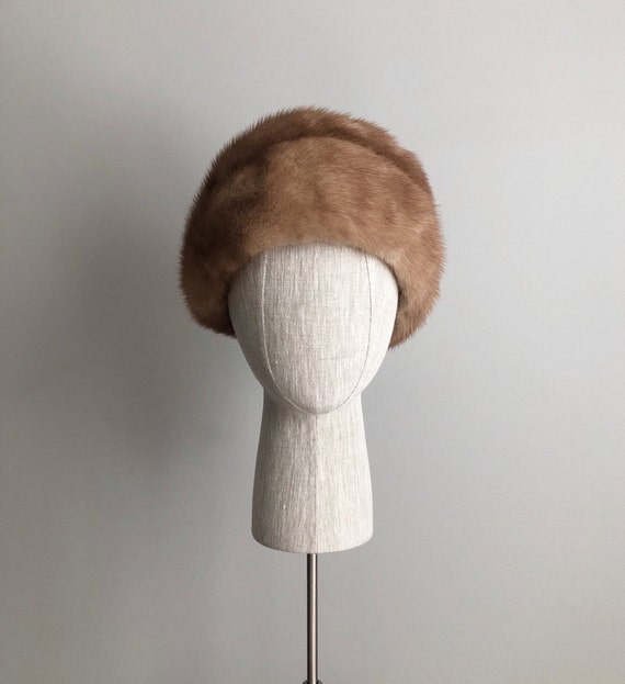 Vintage 60s Light Brown Mink Hat