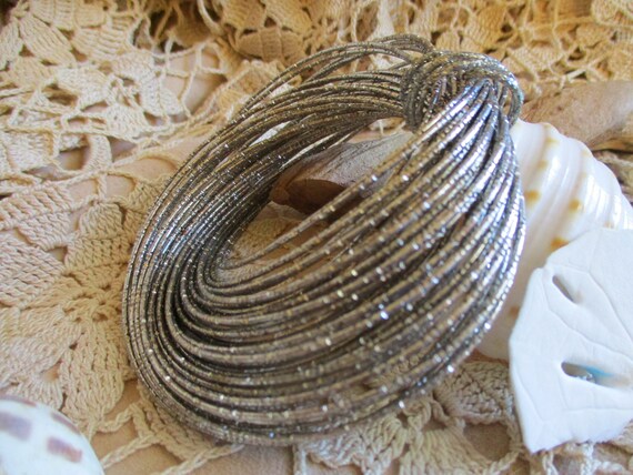 48 vintage textured silver toned bangle bracelets… - image 8