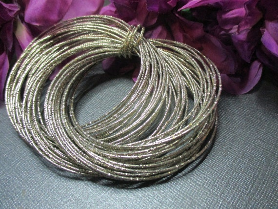 48 vintage textured silver toned bangle bracelets… - image 7