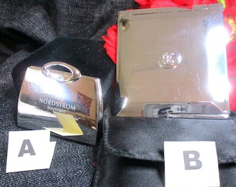 Pick a Collectible Two Mirror Compact, choice of 2 - Nordstrom 20th Ann'y or Charles of the Ritz. High polish silver. Estate sale finds G041