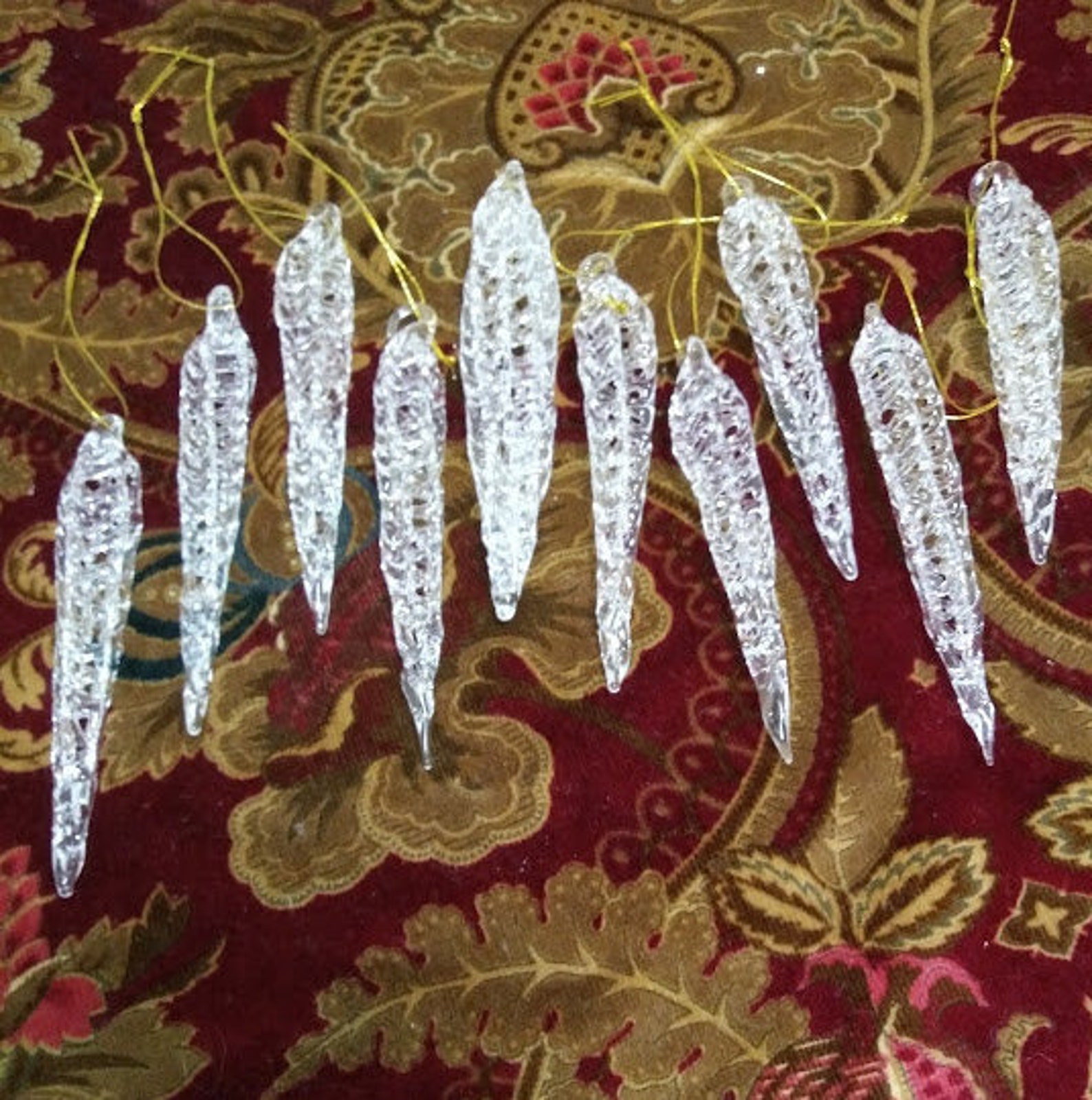 Vintage Glass Icicles Set of 10 handblown decorations Etsy