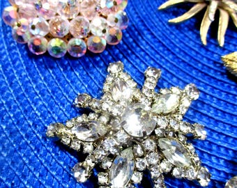 Vintage Brooches – Coro, Sarah Cov, Rhinestone & Crystal. 12 choices G050