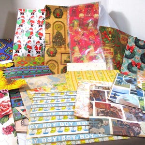 Vintage Gift Wrapping Papers, Destash, Scrapbooking Crafts