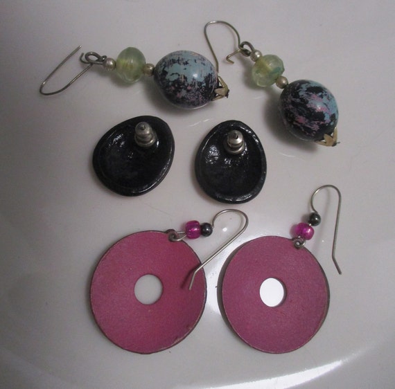 Raspberry Fields: 3 pair MOD, pink-toned vintage … - image 4