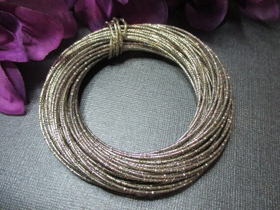 48 vintage textured silver toned bangle bracelets… - image 4