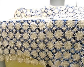 Heirloom Tablecloth / Bedspread.  48" x 70".  My great-grandmother Hand-crocheted it. Exquisite workmanship.  L110