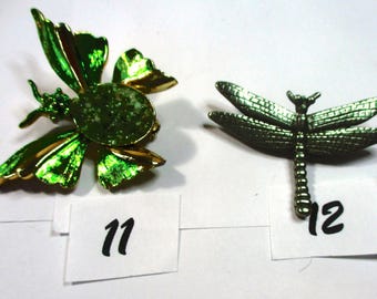 Novelty Animal Scatter Pins, 13 picks -vntg choices - cat, turtle, horses, lizards, birds, butterflies, frog, duck, moose, dragon fly. #G069