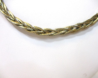 Vintage 24" Braided Herringbone Chains, Essence signed Necklace. #2708