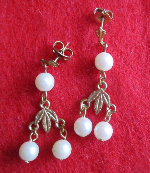 Vintage Holly Wreath & drop earrings 2 pc Set: En… - image 4