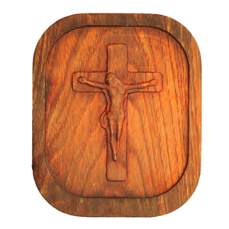 Bas Relief Crucifix Chêne