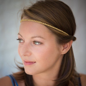 Headband crocheted Golden links handmade. image 2