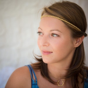 Headband crocheted Golden links handmade. image 1