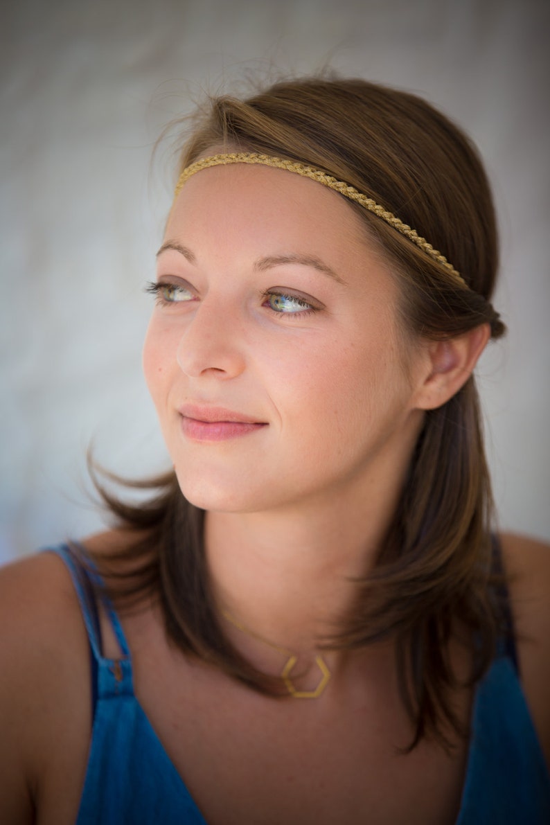 Headband crocheted Golden links handmade. image 4