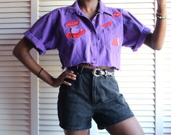 80s crop top outfit