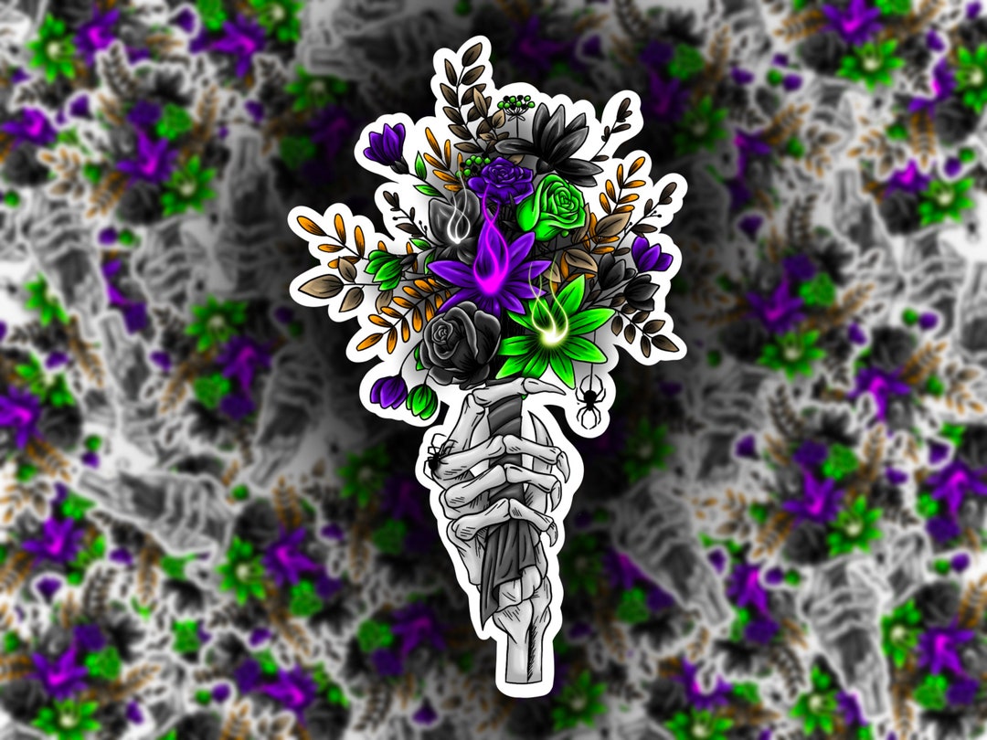 Halloween Sticker flowers From the Dead Halloween Sticker Etsy