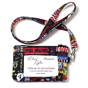 Lanyard and/or ID Pouch | Broadway Fabric | ID Wallet, Lanyard, or ID Holder
