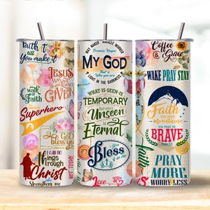 Bible Verse Christian Quotes Tumbler | Faith-Based Inspirational Drinkware | Religious Scripture Stainless Steel Mug | Gift for Her