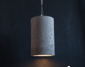 Industrial concrete pendant light large