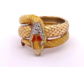 Masriera 18K Enamel Snake Ring