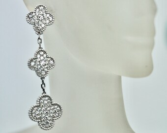 Van Cleef & Arpels Diamond 3 motif Alhambra Earrings