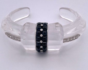 Rock Crystal Bracelet with Sapphires