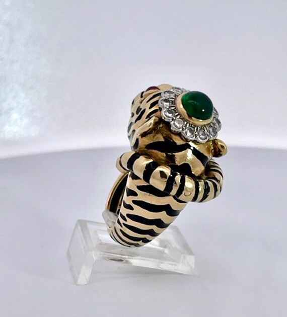 David Webb Tiger ring Ruby eyes, Emerald Head - image 7