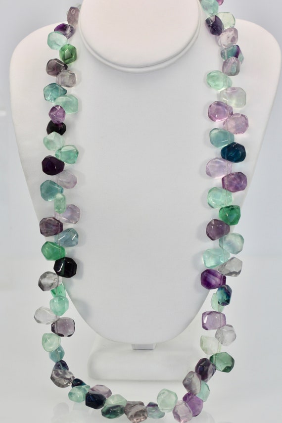 Tumbled Tourmaline Necklace with 925 Clasp 30"