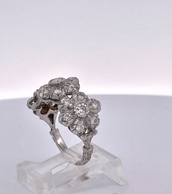 Buccellati 18K White gold Diamond 3 Blossom Ring - image 2
