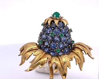 Tiffany Schlumberger Thistle Brooch Sapphires