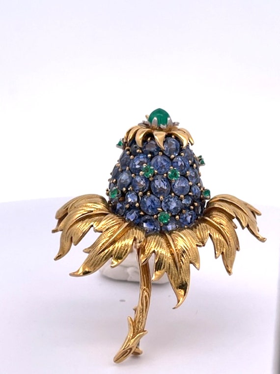 Tiffany Schlumberger Thistle Brooch Sapphires